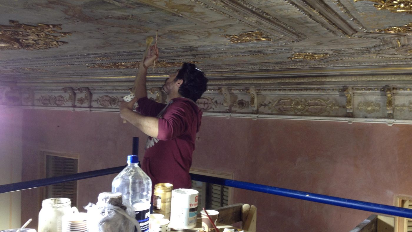 Restauration d'un plafond doré